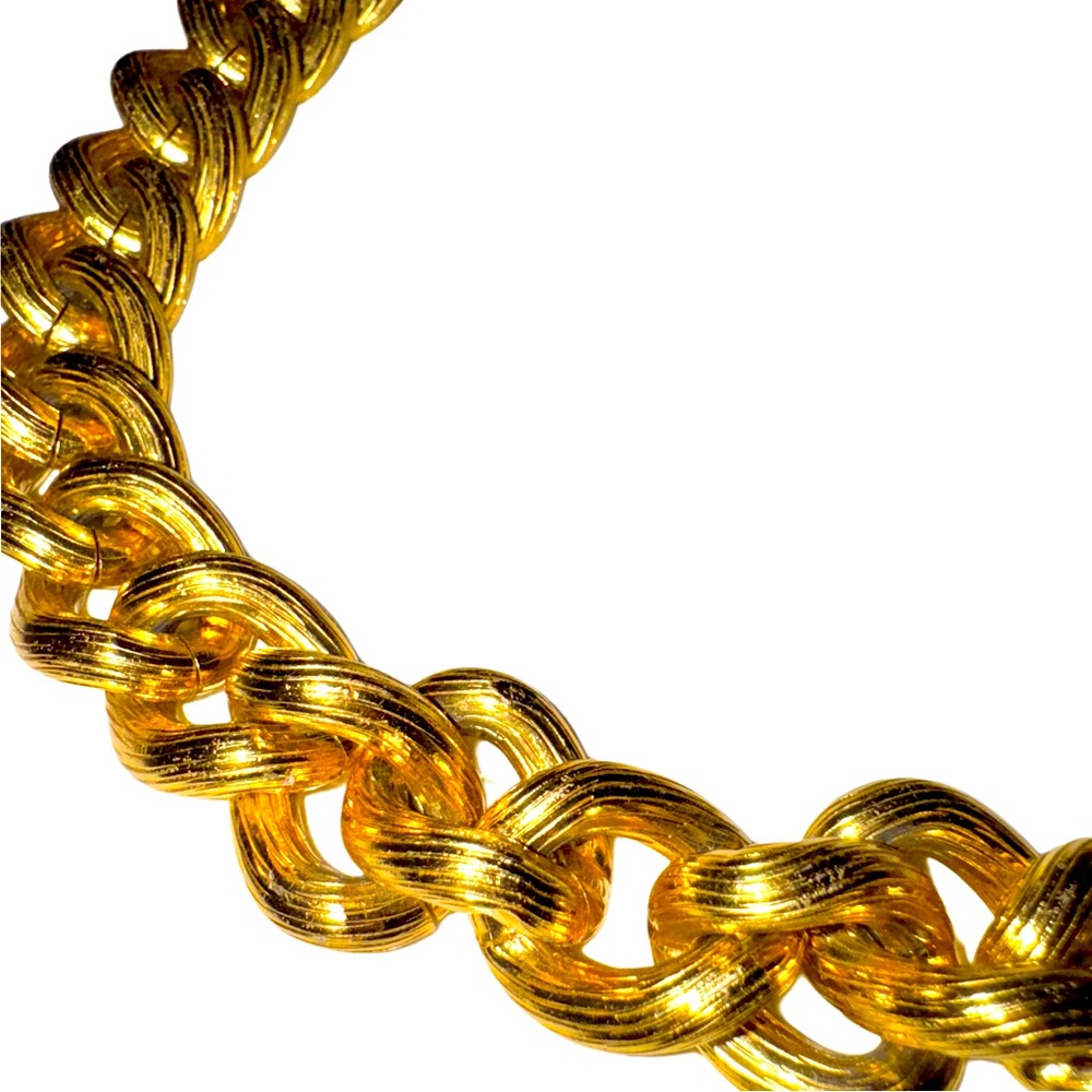 Xtra Chunky Golden Curb Chain Collar Necklace- Anne Klein